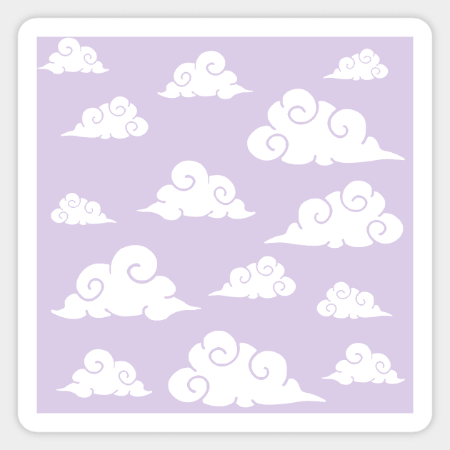 Pastel purple cloud print Sticker by ballooonfish